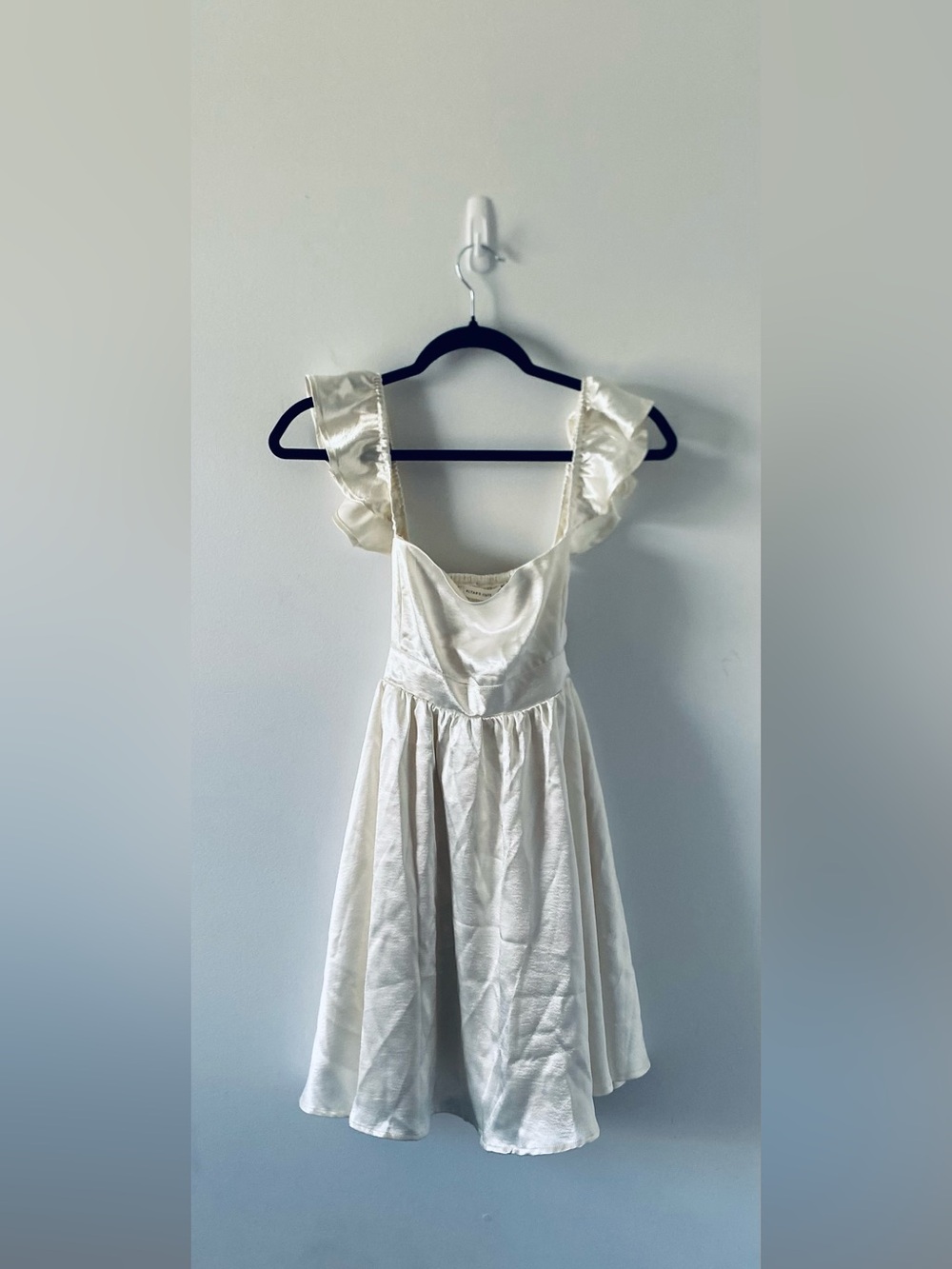 Altar'd State Cream Satin Slip Dress Size L Bridal Bachelorette Romantic Formal